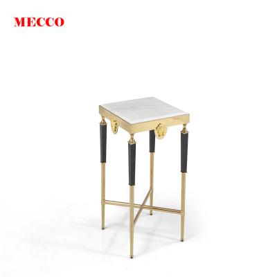 China Stylish Stainless Steel Corner Table Mecco Coffee Table Corner Coffee Table Corner Coffe Table Steel Furniture Living Room for sale