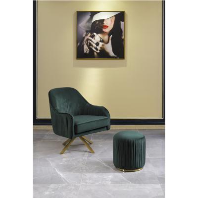 China Other Living Room Armchair Design Velvet Ss Green Frame Home Use Stool for sale