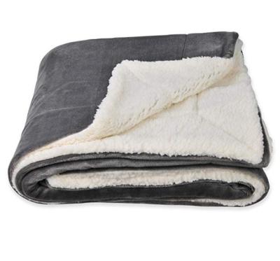 China Soft Plush Reversible Double Layer Flannel Throw Sherpa Fleece Blanket for Sofa Bed for sale