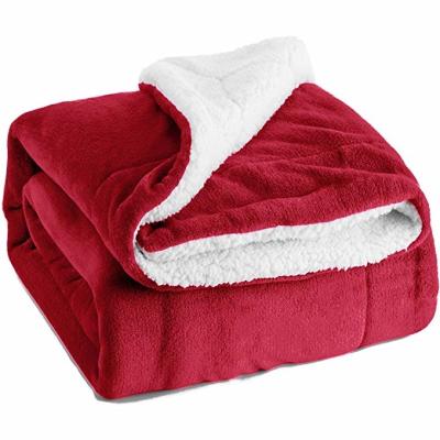 China Double Layer Puffy Couverture de Survie Franela Manta Throw Sherpa Fleece Blanket for Sofa Bed Airline for sale