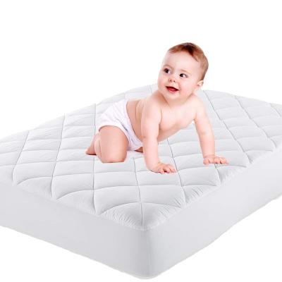 China Comfortable Quilted Bamboo Terry Cubre Colchon Impermeable Waterproof Bed Cover Baby Mattress Protector for sale