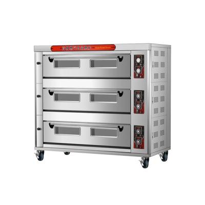 China New High-end Listing 3 Layer 9 Trays Standing Cooker Commercial Oven Gas Bakery for sale