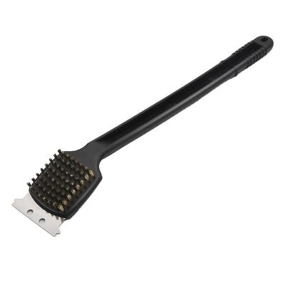 China Factory Direct Sale Easily Cleaned Barbecue Tools Copper Wire Outdoor Cleaning Brush With PP Handle for sale