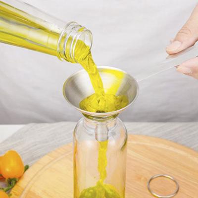 China Stainless Steel Viable Funnel 3 Oil Vinegar Wine Vinegar Mini Spice Essential Oil Filler Sauce Funnel for sale