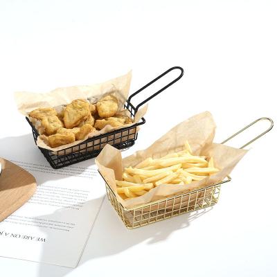 China Good Viable Wire Fried Chicken Snack Fried Basket Stainless Steel Fries Basket Mini Fried Basket Rose Golden French for sale