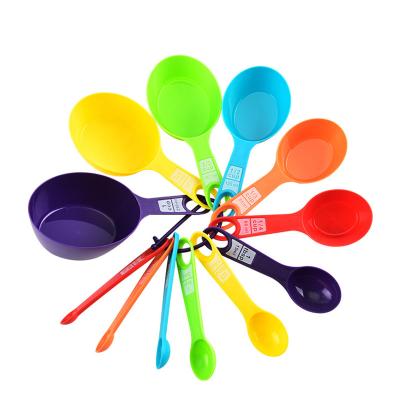 China 12 Pcs Viable Measuring Cups And Spoons Set Color Measuring Cups Plastic Measuring Cups Stackable For Measuring for sale