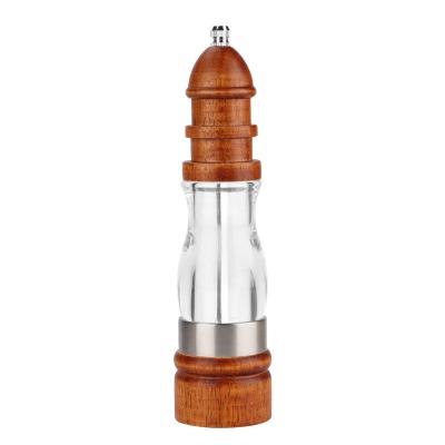 China CHANGZE Amazon Gravity Salt and Pepper Grinder Mill Rubber Wooden Pepper Grinder Viable Hot Selling Acrylic Grinder Set for sale