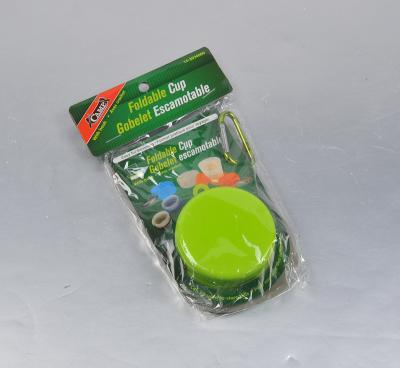 China Drinking Cheap Camping Instruments Plastic Telescopic Cup With Pill Box And Carabiner for sale