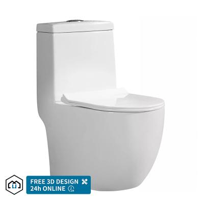 China Modern Toilet Large One Piece High End Washdown Porcelain WC Body Modern Water Closet for sale