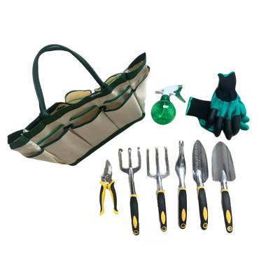 China Europe Garden Tool Kit With Tote And Folding Seat For 9 Piece Multifunctional Tool Kit Garden Shovel Kit for sale