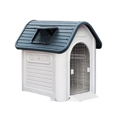 China Wholesale Best Price H004 Windproof Double Outdoor Dog Kennel With Waterproof Plastic Roof for sale