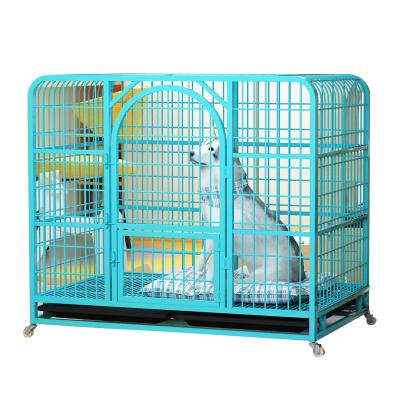 China Large Dog Dog Cage Kennel On Wheels Pet Cage Color Durable High Quality Collapsible Metal Carriers for sale