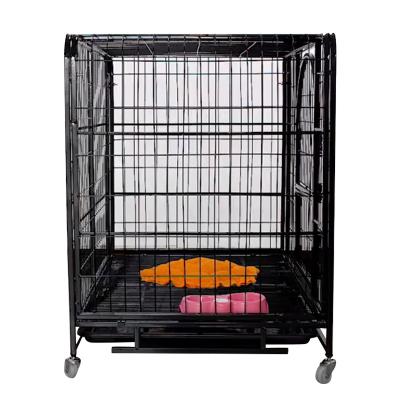 China Sustainable Commercial Steel Dog Cage Large Dog Indoor Outdoor Steel Strong Metal Crate Dogs with Wheels for sale