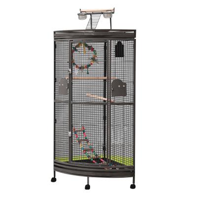 China Viable Custom Luxury Bird Cage For Decoration Jaulas De Cotorras Metal Playtop Bird Parrot Macaw Strong Steel Breeding Cage Large for sale