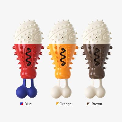 China Sustainable Interactive Pet Chew Packs Rubber Rope Dog Toys Drumstick Shaped Turkey Legs Chew For Dog Molar Rod for sale