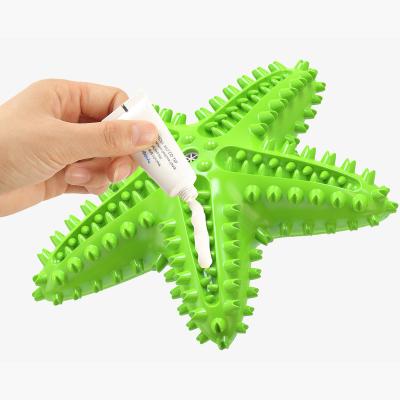 China LOW MOQ Viable Pet Toys Health Care Dog Chew Toy Natural Rubber Oral Starfish Shaped Dog Toys Molar for sale