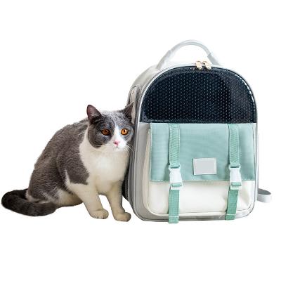 China B033 Sustainable Portable Custom Soft Transparent Leather Cat Bag Pet Carrier For Teavel for sale