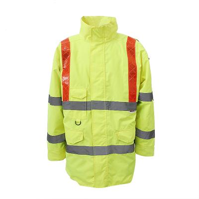 China Available Winter Safety Reflecting Jackets Water Proof HT Sample Reflector Jacket For Construction for sale