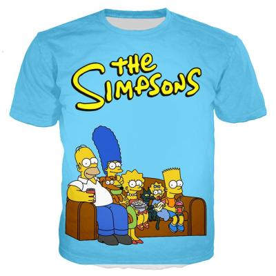 China Apparel Manufacturers 3D Anime T-shirt Printing Tees Breathable Custom SIMPSON Anime Men T-shirts for sale