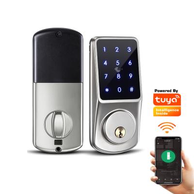 China tuya American standard aluminum alloy ANSI standard fingerprint wireless remote control smart deadbolt lock for sale