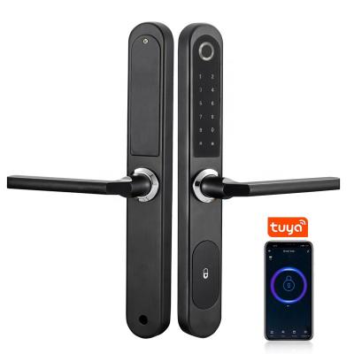 China European Hot Tuya ZigBee 3.0 Aluminum Alloy Communication Swing Door Fingerprint Sliding Smart Door Lock for sale