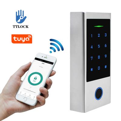 China Rfid Access Control System TTLOCK Tuya Wifi Smart Door Lock Fingerprint Touch Access Control Keypad 21*145*62mm for sale