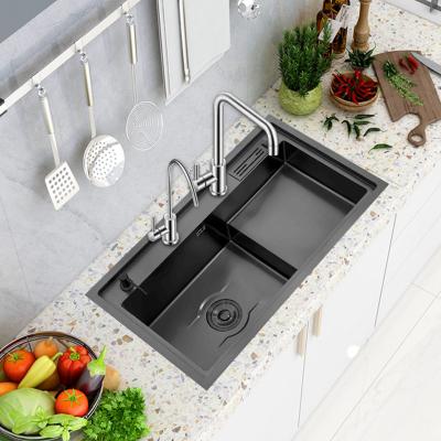 China Without Faucet High Quality Customized Size Handmade Stainless Steel Kitchen Sink Modern Luxury Undermount Kitchen Sinks for sale