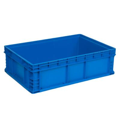 China Recyclable Size 600x400x180mm Blue Color Plastic Crates New EU Material Box For Supermarket Use Electronics Storage for sale