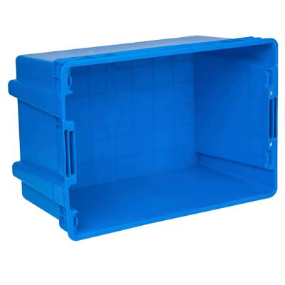 China Save Space Ventilated Food Grade Stackable Container Solid Box For Seafood Market Display And Storage for sale