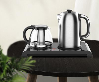 China 360 Degree Custom Logo 1.7L Electronic Tea And Kettle Rotation Base Set With Home Appliances Stainless Steel Tea And Coffee Set for sale