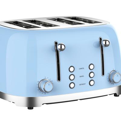 China Retro Toaster Smeg Hotel Household Bread Home Slice Toaster 4 Auto Pop With Bagel Reheat Cancel Function Customized Logo for sale