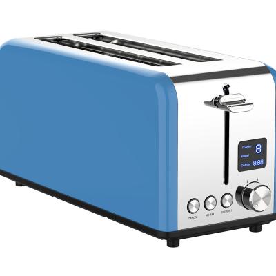 China New Design High Efficiency Household Long Slot Toaster Two Slots 4 Slice Toaster Multifunction Bread Maker Reheat Bagel Defrost Function for sale