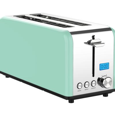 China High Efficiency Home Use 4 Slice 2 Slots Toaster Along With Variable Control Reheat Browning Bagel Defrost Function Auto Pop Up Bread Maker for sale