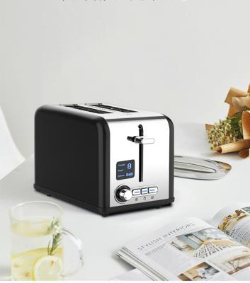 China High Efficiency 2 Slice Small Stainless Steel Bread Toaster Kitchen Toaster For Breakfast LED Automatic Toaster for sale