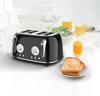 China Retro Hotel 4 Slice Electric Toaster with Noise Grill Commercial Bread Toaster Stainless Steel Sandwich Press Maker for sale