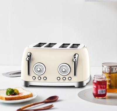 China Hotel Stainless Steel Electric 4 Slice Bread Toaster With Noise Appliances Kitchen Sandwich Maker Retro Automatic Toaster for sale