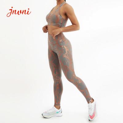 China 3D Graphic Shiny Print Gym Activewear Sets Animal Printing 250gsm for sale