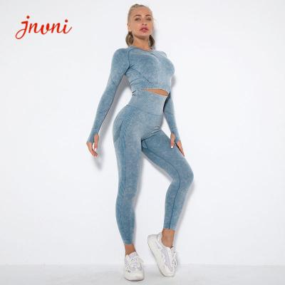 China el Activewear de las mujeres 290gsm fija la impresión inconsútil del teñido anudado de la ropa del gimnasio de las mujeres en venta