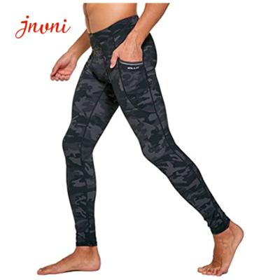 China Camo Printed Men'S Yoga Leggings Pants Reflective Running Tights With Pockets for sale