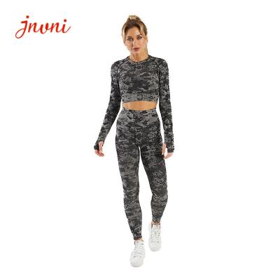 China O Activewear impresso das mulheres da roupa camuflagem sem emenda ajusta 3 partes à venda