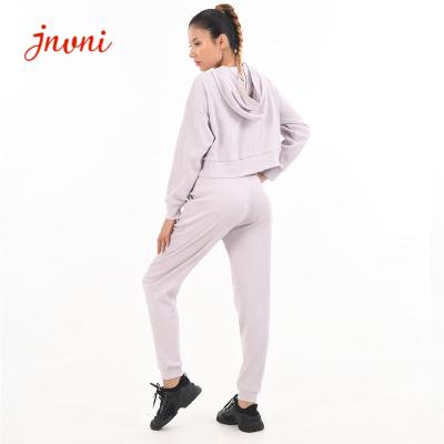 China Womens Loungewear Set Cropped Long Sleeve Sweatshirt Hoodies Set for sale