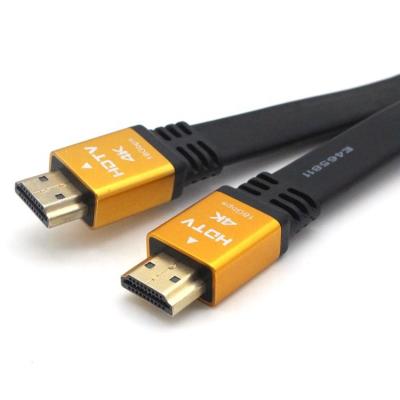 China HDTV COMPUTER Cable 4K Flat Cable 2.0 Gold Metal Plug Cable for Monitor Projector Computer Laptop HDTV PS5 for sale