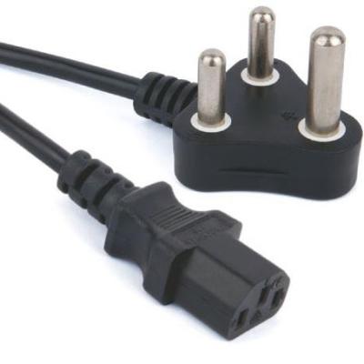 China Electrical Appliances Computer Power Cable Electrical Cord Copper 3PIN ROUND PLUG TO 3PIN JACK FLAT SOUTH AFRICAN TYPE for sale