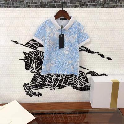 China New QUICK DRY counter with the same style, lapel polo short sleeve boy's T-shirt, heavy craft print, combed cotton fabric for sale