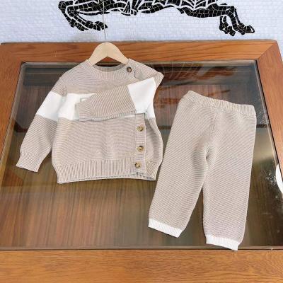 China Male baby of 2022 new cotton viable newborn suit baby clothes go out fashionable plain child of ha-dress small for sale