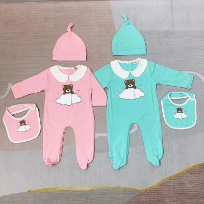 China 2022 New Cotton Children's Clothing Baby Suit Hat 100% Cute Towel And Saliva Baby for sale