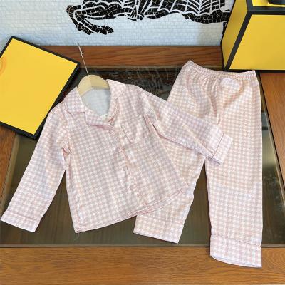 China Four Seasons Thermal High End Pajamas Long Sleeve Summer Boys Girls Sets Kids Pajamas Pink Cotton for sale