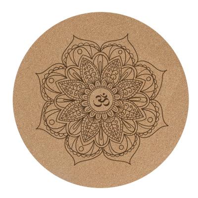 China Eco-friendly wholesale hot sale large round custom print with eco-friendly logo cork yoga mat for sale for sale