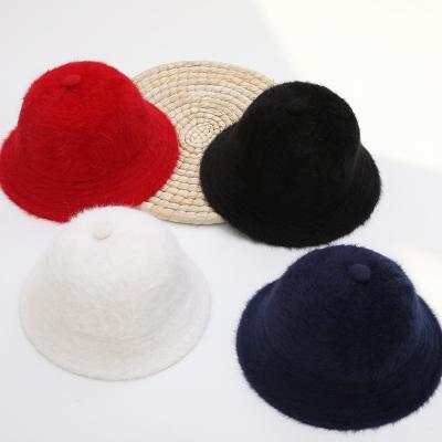 China Picture spring and Autumn New Retro Long Rabbit fur hats wholesale men and women thickened plush dome warm fisherman Winter Bucket Hat for sale