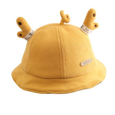 China Children's Autumn And Winter Bucket Hat Children's Hat Spring And Autumn Cute Antler Baby Infant Image Baby Fisherman for sale